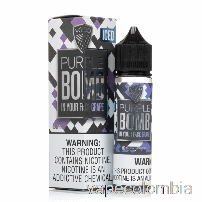 Kit Completo De Vapeo Iced Purple Bomb - E-líquido Vgod - 60ml 3mg